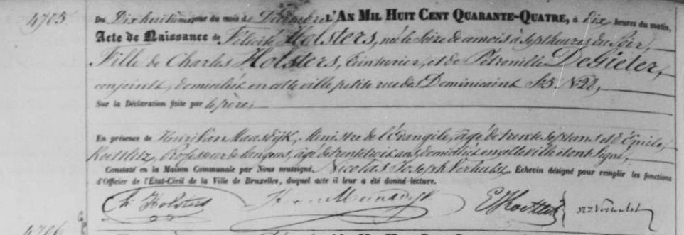 geboorte van Felicite Holsters