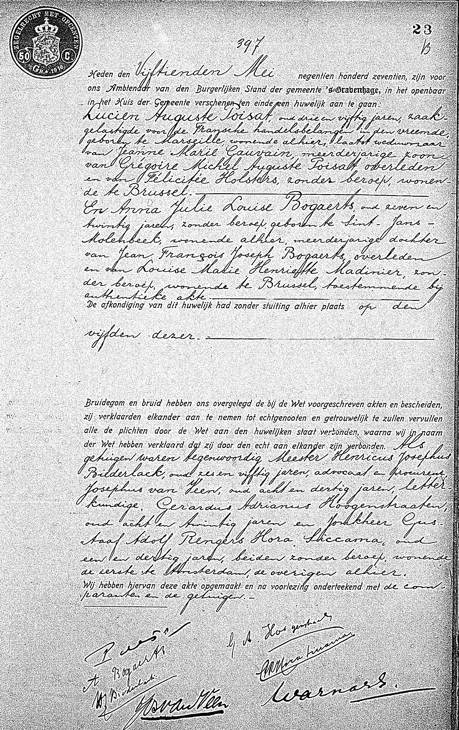 Huwelik Lucien Poisat